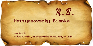 Mattyasovszky Bianka névjegykártya